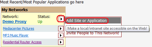 Registering a web application with HttpVPN Proxy